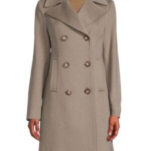 Beige double-breasted 100% wool Fleurette Studio coat; Excellent condition